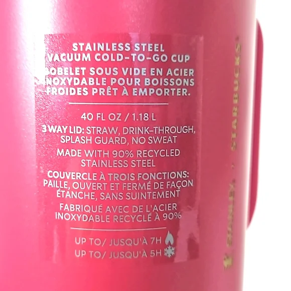 Stanley x Starbucks NWT Limited Edition Holiday 2024 Glitter 40oz Tumbler - Picture 3 of 5
